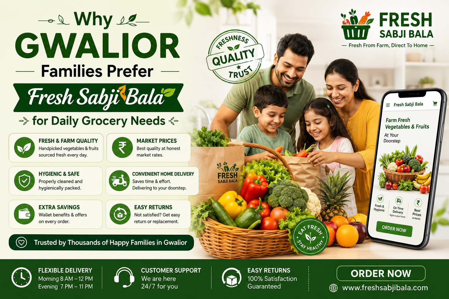 Best Online Vegetable Delivery Service in Gwalior – Fresh Sabji Bala